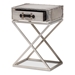 Baxton Studio William Modern French Industrial Silver Metal 1-Drawer End Table - BSOJY1955-ET
