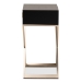 Baxton Studio Patricia Modern and Contemporary Black Finished Wood and Powder Coated Brass Effect Metal 1-Drawer End Table - BSOJY1956-ET