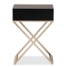 Baxton Studio Patricia Modern and Contemporary Black Finished Wood and Powder Coated Brass Effect Metal 1-Drawer End Table - BSOJY1956-ET