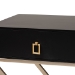 Baxton Studio Patricia Modern and Contemporary Black Finished Wood and Powder Coated Brass Effect Metal 1-Drawer End Table - BSOJY1956-ET