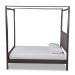 Baxton Studio Natasha Modern and Contemporary Grey Fabric Upholstered and Dark Grey Oak Finished Wood Queen Size Platform Canopy Bed - BSOMG0021-2-Gray/Green Gray-Queen