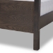 Baxton Studio Natasha Modern and Contemporary Grey Fabric Upholstered and Dark Grey Oak Finished Wood Queen Size Platform Canopy Bed - BSOMG0021-2-Gray/Green Gray-Queen