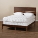 Baxton Studio Anthony Modern and Contemporary Walnut Brown Finished Wood Queen Size Panel Bed - BSOMG0024-Walnut-Queen