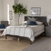 Baxton Studio Anthony Modern and Contemporary Dark Grey Oak Finished Wood Queen Size Panel Bed - BSOMG0024-Green Gray-Queen