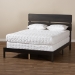 Baxton Studio Anthony Modern and Contemporary Dark Grey Oak Finished Wood Queen Size Panel Bed - BSOMG0024-Green Gray-Queen