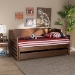 Baxton Studio Jameson Modern and Transitional Walnut Brown Finished Expandable Twin Size to King Size Daybed with Storage Drawer - BSOMG0033-1-Walnut-Daybed