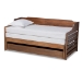 Baxton Studio Jameson Modern and Transitional Walnut Brown Finished Expandable Twin Size to King Size Daybed with Storage Drawer - BSOMG0033-1-Walnut-Daybed