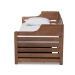 Baxton Studio Jameson Modern and Transitional Walnut Brown Finished Expandable Twin Size to King Size Daybed with Storage Drawer - BSOMG0033-1-Walnut-Daybed