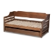 Baxton Studio Jameson Modern and Transitional Walnut Brown Finished Expandable Twin Size to King Size Daybed with Storage Drawer - BSOMG0033-1-Walnut-Daybed