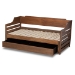 Baxton Studio Jameson Modern and Transitional Walnut Brown Finished Expandable Twin Size to King Size Daybed with Storage Drawer - BSOMG0033-1-Walnut-Daybed
