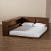 Baxton Studio Erie Modern Rustic and Transitional Walnut Brown Finished Wood Queen Size Platform Storage Bed with Built-In Outlet - BSOMG0031-Walnut-Queen
