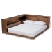 Baxton Studio Erie Modern Rustic and Transitional Walnut Brown Finished Wood Queen Size Platform Storage Bed with Built-In Outlet - BSOMG0031-Walnut-Queen