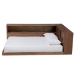 Baxton Studio Erie Modern Rustic and Transitional Walnut Brown Finished Wood Queen Size Platform Storage Bed with Built-In Outlet - BSOMG0031-Walnut-Queen