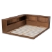 Baxton Studio Erie Modern Rustic and Transitional Walnut Brown Finished Wood Queen Size Platform Storage Bed with Built-In Outlet - BSOMG0031-Walnut-Queen