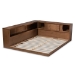 Baxton Studio Erie Modern Rustic and Transitional Walnut Brown Finished Wood Queen Size Platform Storage Bed with Built-In Outlet - BSOMG0031-Walnut-Queen