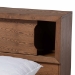 Baxton Studio Erie Modern Rustic and Transitional Walnut Brown Finished Wood Queen Size Platform Storage Bed with Built-In Outlet - BSOMG0031-Walnut-Queen