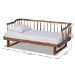 Baxton Studio Muriel Modern and Transitional Walnut Brown Finished Wood Expandable Twin Size to King Size Spindle Daybed - BSOMG0037-Walnut-Daybed