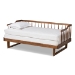 Baxton Studio Muriel Modern and Transitional Walnut Brown Finished Wood Expandable Twin Size to King Size Spindle Daybed - BSOMG0037-Walnut-Daybed