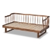 Baxton Studio Muriel Modern and Transitional Walnut Brown Finished Wood Expandable Twin Size to King Size Spindle Daybed - BSOMG0037-Walnut-Daybed