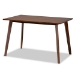 Baxton Studio Britte Mid-Century Modern Transitional Walnut Brown Finished Rectangular Wood Dining Table