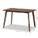 Baxton Studio Britte Mid-Century Modern Transitional Walnut Brown Finished Rectangular Wood Dining Table - BSOFiesta-Walnut-Rectangle DT