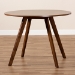 Baxton Studio Alana Mid-Century Modern Transitional Walnut Brown Finished Round Wood Dining Table - BSOHexa-Walnut-Round DT