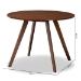 Baxton Studio Alana Mid-Century Modern Transitional Walnut Brown Finished Round Wood Dining Table - BSOHexa-Walnut-Round DT
