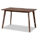 Baxton Studio Orion Mid-Century Modern Transitional Light Beige Fabric Upholstered and Walnut Brown Finished Wood 5-Piece Dining Set - BSOParlin/Fiesta-Latte/Walnut-5PC Dining Set