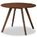 Baxton Studio Philip Mid-Century Modern Transitional Light Beige Fabric Upholstered and Walnut Brown Finished Wood 5-Piece Dining Set - BSOParlin/Hexa-Latte/Walnut-5PC Dining Set