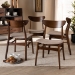 Baxton Studio Parlin Mid-Century Modern Transitional Light Beige Fabric Upholstered and Walnut Brown Finished Wood 4-Piece Dining Chair Set - BSOParlin-Latte/Walnut-DC