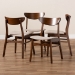 Baxton Studio Parlin Mid-Century Modern Transitional Light Beige Fabric Upholstered and Walnut Brown Finished Wood 4-Piece Dining Chair Set - BSOParlin-Latte/Walnut-DC