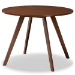 Baxton Studio Philip Mid-Century Modern Transitional Light Grey Fabric Upholstered and Walnut Brown Finished Wood 5-Piece Dining Set - BSOParlin/Hexa-Smoke/Walnut-5PC Dining Set