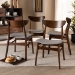 Baxton Studio Parlin Mid-Century Modern Transitional Light Grey Fabric Upholstered and Walnut Brown Finished Wood 4-Piece Dining Chair Set - BSOParlin-Smoke/Walnut-DC