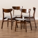Baxton Studio Parlin Mid-Century Modern Transitional Light Grey Fabric Upholstered and Walnut Brown Finished Wood 4-Piece Dining Chair Set - BSOParlin-Smoke/Walnut-DC