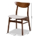 Baxton Studio Parlin Mid-Century Modern Transitional Light Grey Fabric Upholstered and Walnut Brown Finished Wood 4-Piece Dining Chair Set - BSOParlin-Smoke/Walnut-DC