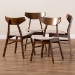 Baxton Studio Danica Mid-Century Modern Transitional Light Beige Fabric Upholstered and Walnut Brown Finished Wood 4-Piece Dining Chair Set - BSODanica-Latte/Walnut-DC