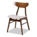 Baxton Studio Lois Mid-Century Modern Transitional Light Grey Fabric Upholstered and Walnut Brown Finished Wood 5-Piece Dining Set - BSODanica/Fiesta-Smoke/Walnut-5PC Dining Set