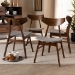 Baxton Studio Danica Mid-Century Modern Transitional Light Grey Fabric Upholstered and Walnut Brown Finished Wood 4-Piece Dining Chair Set - BSODanica-Smoke/Walnut-DC