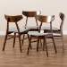 Baxton Studio Danica Mid-Century Modern Transitional Light Grey Fabric Upholstered and Walnut Brown Finished Wood 4-Piece Dining Chair Set - BSODanica-Smoke/Walnut-DC