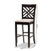 Baxton Studio Jason Modern and Contemporary Sand Fabric Upholstered and Espresso Brown Finished Wood 2-Piece Bar Stool Set - BSORH317B-Sand/Dark Brown-BS