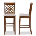Baxton Studio Jason Modern and Contemporary Grey Fabric Upholstered and Walnut Brown Finished Wood 2-Piece Bar Stool Set - BSORH317B-Grey/Walnut-BS