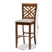 Baxton Studio Jason Modern and Contemporary Grey Fabric Upholstered and Walnut Brown Finished Wood 2-Piece Bar Stool Set - BSORH317B-Grey/Walnut-BS