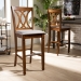 Baxton Studio Calista Modern and Contemporary Grey Fabric Upholstered and Walnut Brown Finished Wood 2-Piece Bar Stool Set - BSORH316B-Grey/Walnut-BS