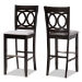 Baxton Studio Carson Modern and Contemporary Grey Fabric Upholstered and Espresso Brown Finished Wood 2-Piece Bar Stool Set