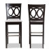 Baxton Studio Carson Modern and Contemporary Grey Fabric Upholstered and Espresso Brown Finished Wood 2-Piece Bar Stool Set - BSORH315B-Grey/Dark Brown-BS