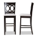 Baxton Studio Carson Modern and Contemporary Grey Fabric Upholstered and Espresso Brown Finished Wood 2-Piece Bar Stool Set - BSORH315B-Grey/Dark Brown-BS