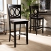 Baxton Studio Carson Modern and Contemporary Grey Fabric Upholstered and Espresso Brown Finished Wood 2-Piece Bar Stool Set - BSORH315B-Grey/Dark Brown-BS