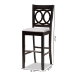 Baxton Studio Carson Modern and Contemporary Grey Fabric Upholstered and Espresso Brown Finished Wood 2-Piece Bar Stool Set - BSORH315B-Grey/Dark Brown-BS