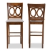 Baxton Studio Carson Modern and Contemporary Grey Fabric Upholstered and Walnut Brown Finished Wood 2-Piece Bar Stool Set - BSORH315B-Grey/Walnut-BS