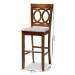 Baxton Studio Carson Modern and Contemporary Grey Fabric Upholstered and Walnut Brown Finished Wood 2-Piece Bar Stool Set - BSORH315B-Grey/Walnut-BS